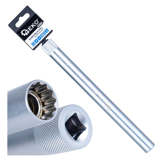 Cheie tubulara lunga pentru bujii 16mm 3/8 250mm, pereti subtiri CRV - GEKO