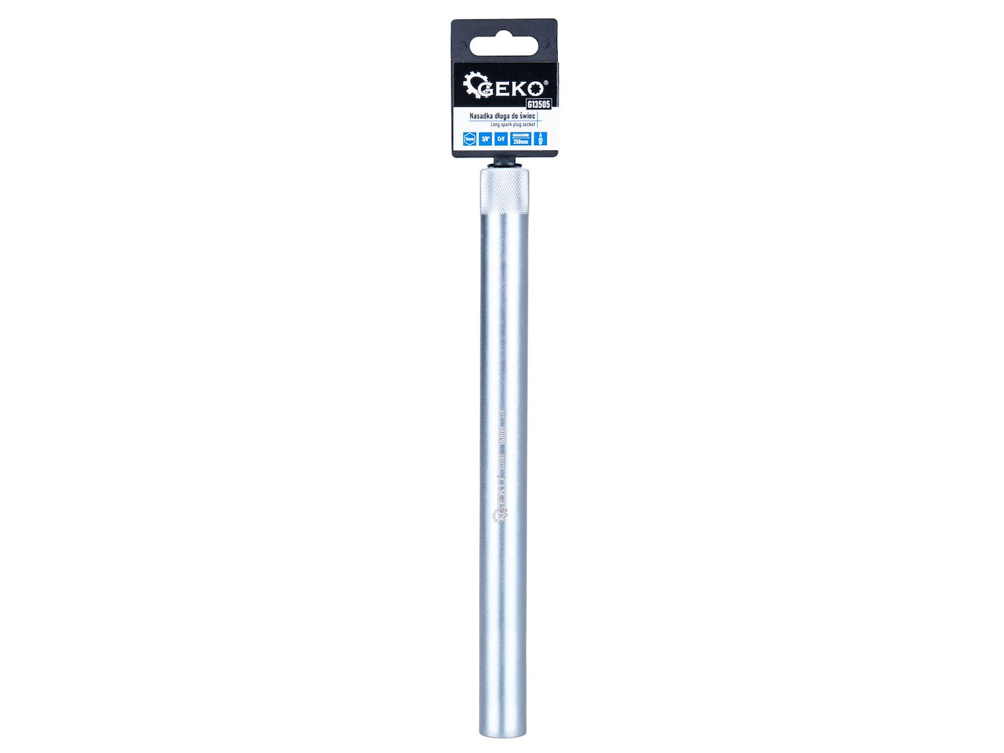 Cheie tubulara lunga pentru bujii 16mm 3/8 250mm, pereti subtiri CRV - GEKO