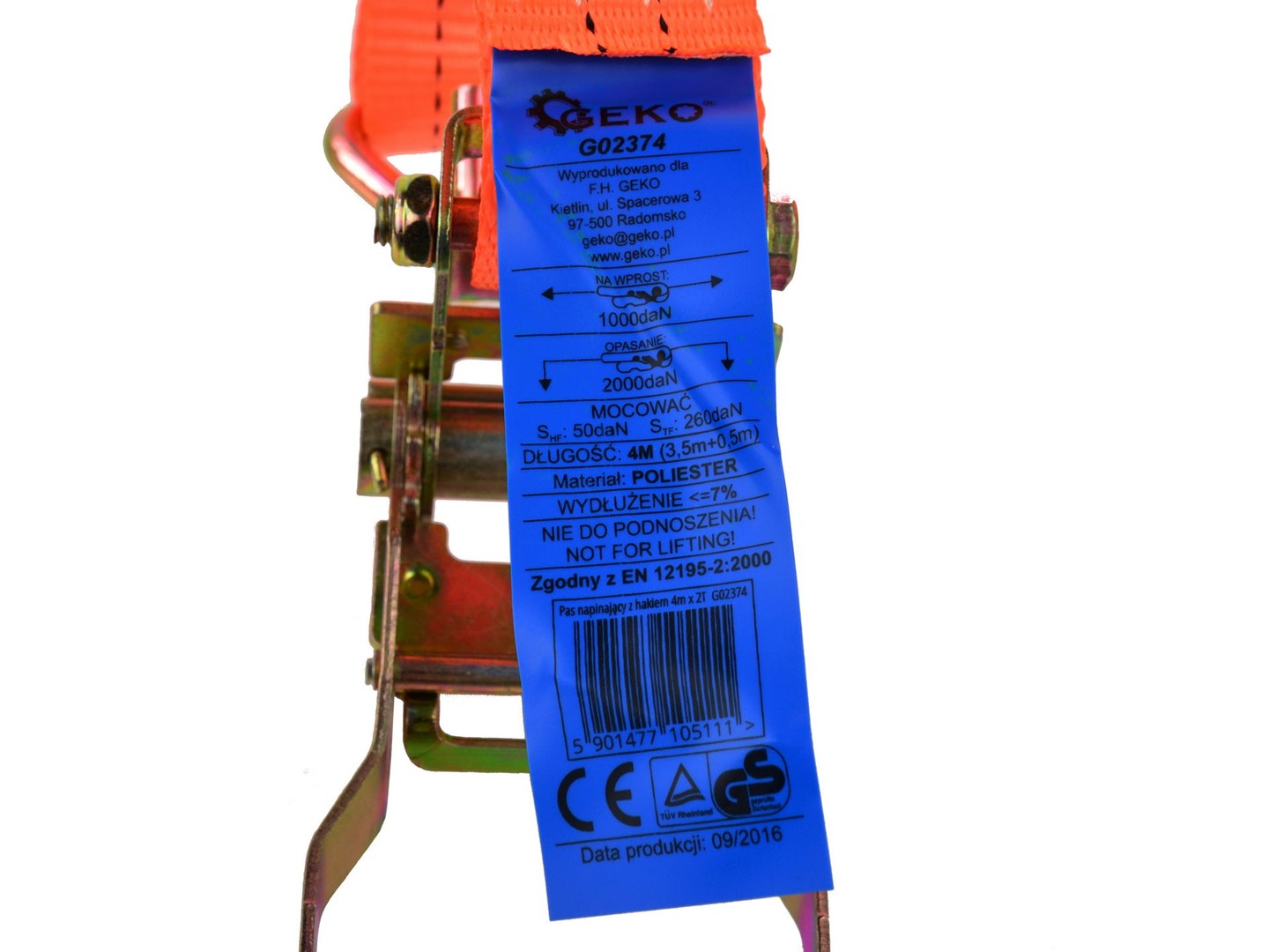 Chinga curea de ancorare cu clichet 4m 2T 35mm