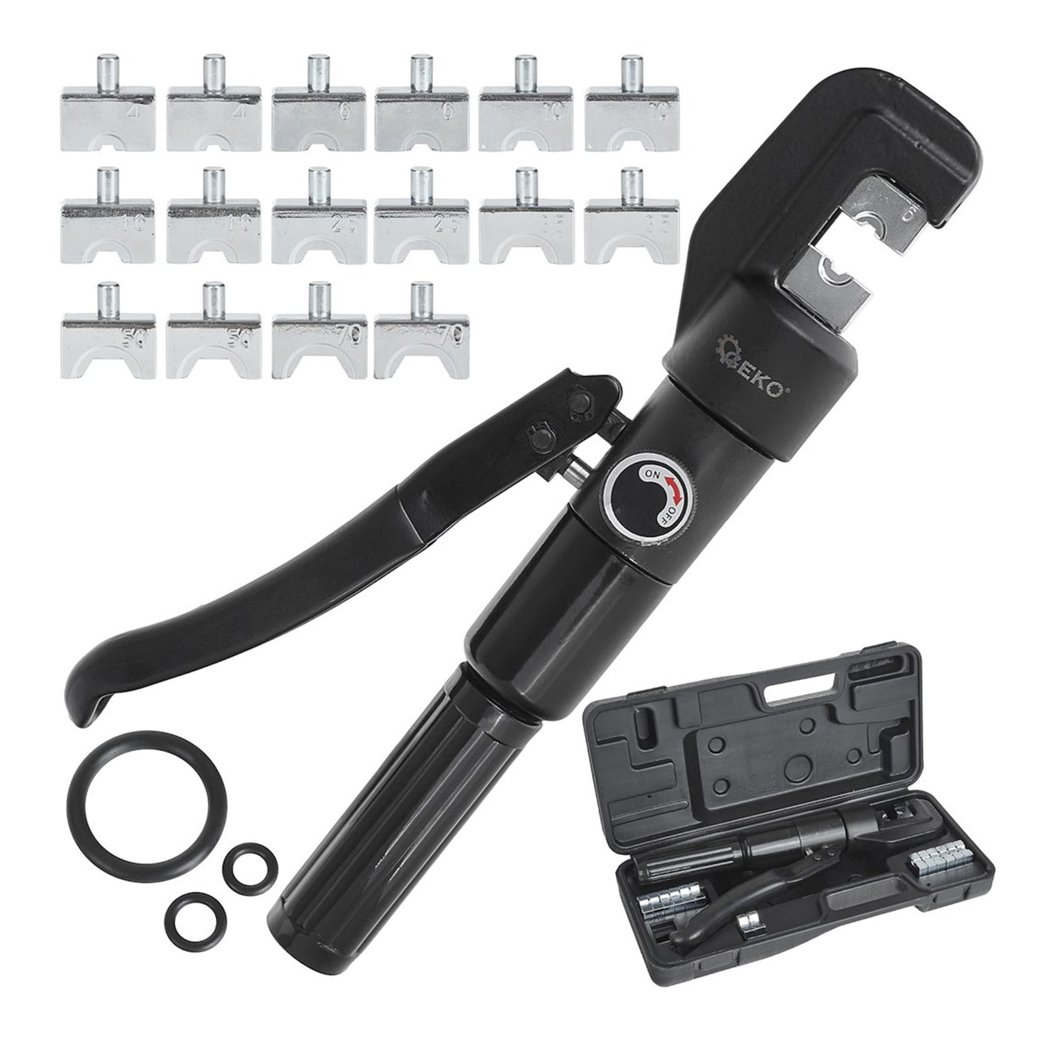 Cleste hidraulic pentru sertizat 4-70mm2 6 tone GEKO