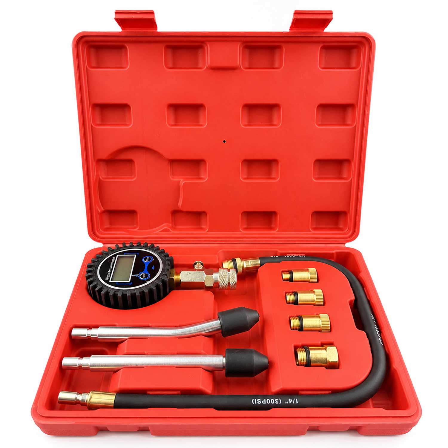 Compresmetru benzina cu manometru digital 8 piese GEBO TOOLS