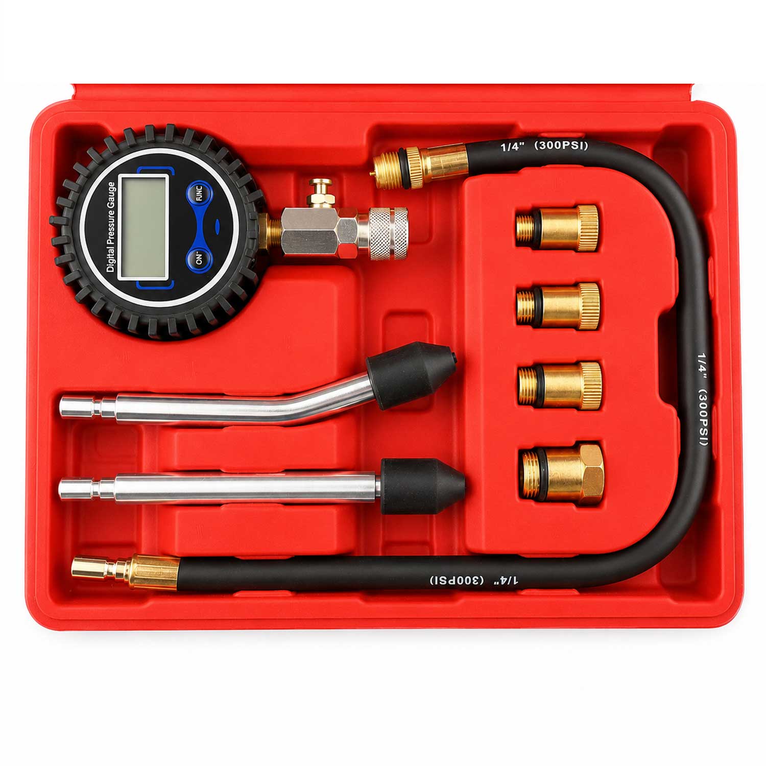 Compresmetru benzina cu manometru digital 8 piese GEBO TOOLS