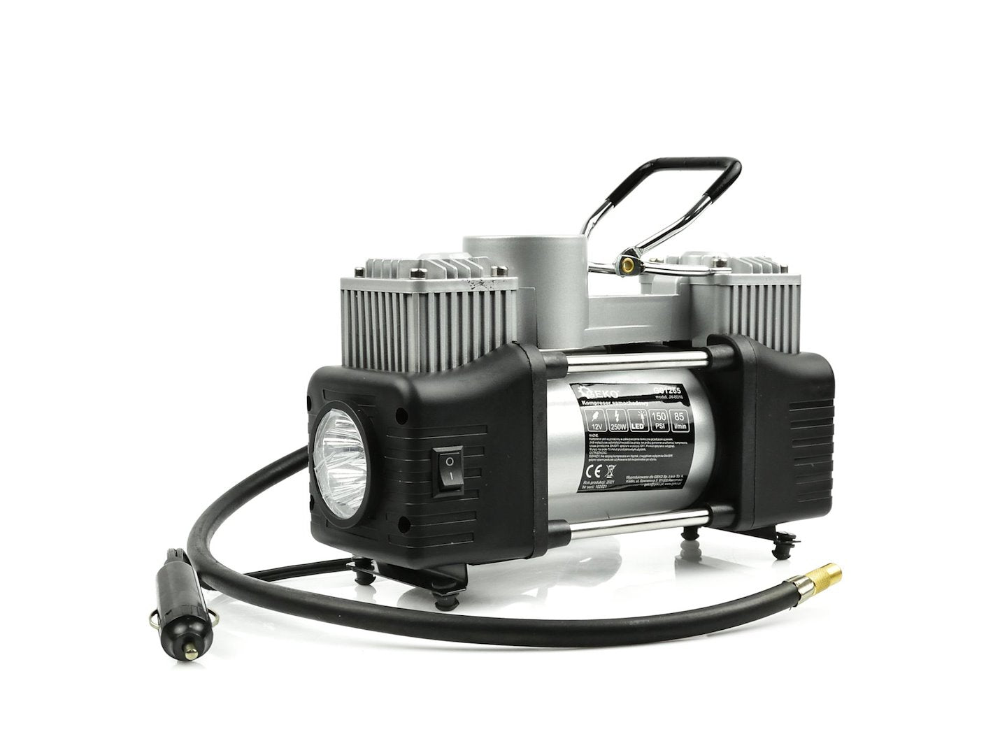 Compresor auto 12V 250W cu lanterna, GEKO
