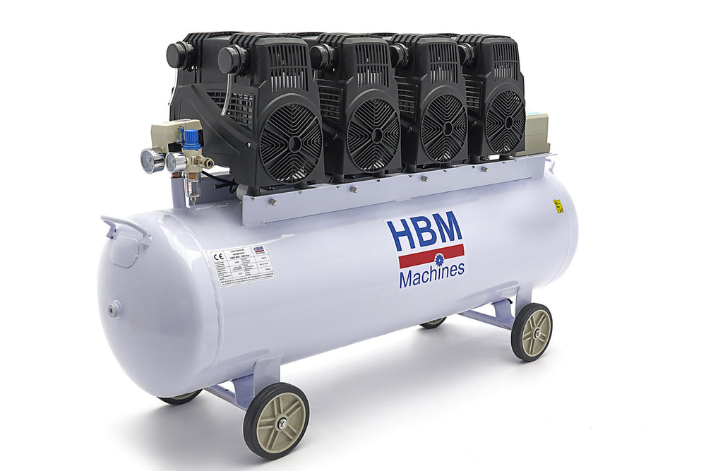 Compresor silentios cu zgomot redus fara ulei 200l 8cp HBM MACHINES OLANDA