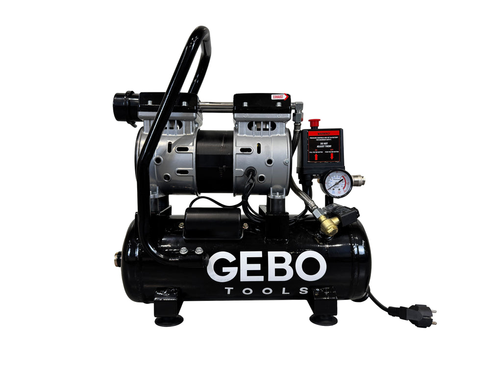 Compresor silentios cu zgomot redus fara ulei 9l GEBO TOOLS