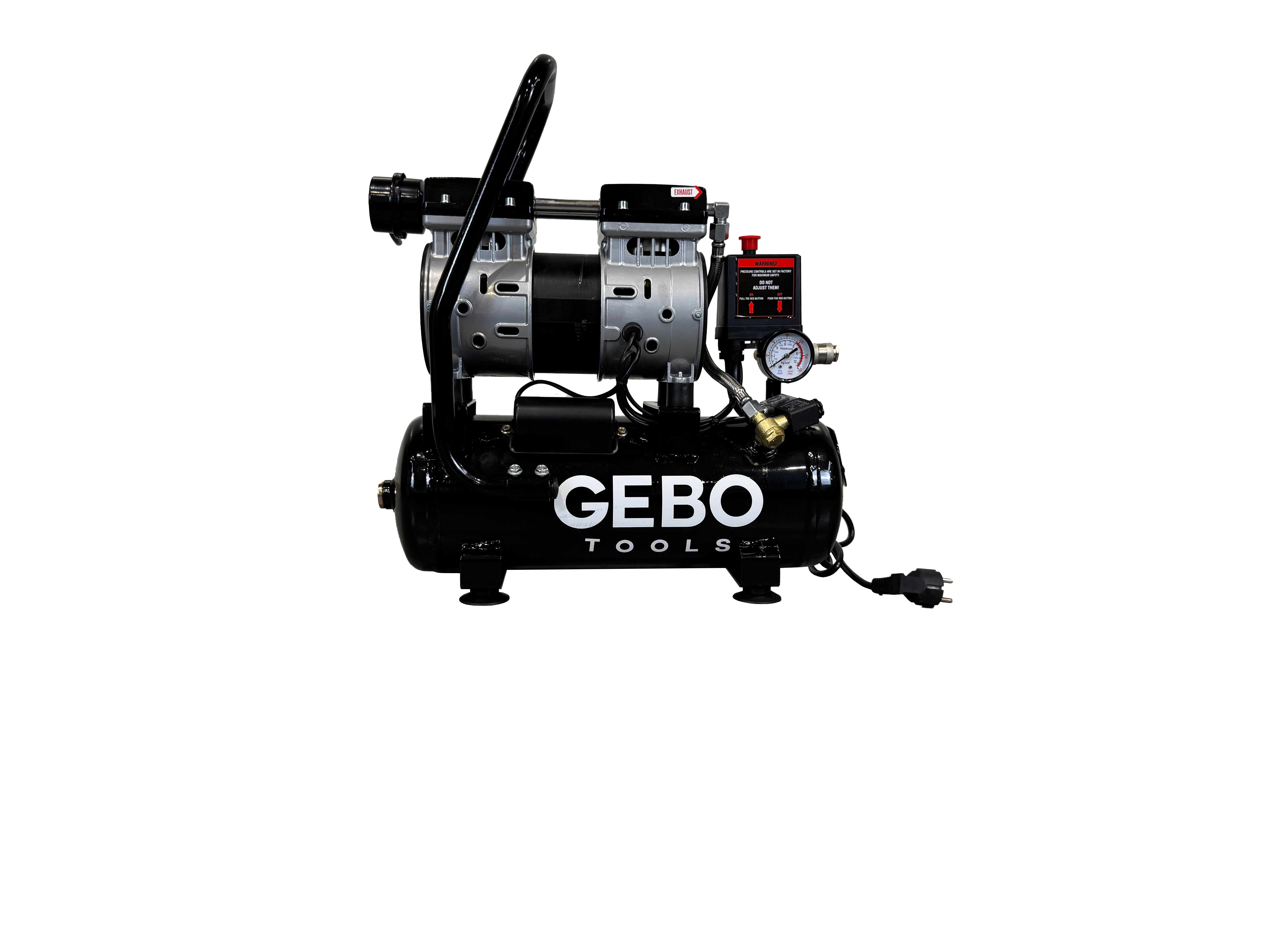 Compresor silentios cu zgomot redus fara ulei 9l GEBO TOOLS