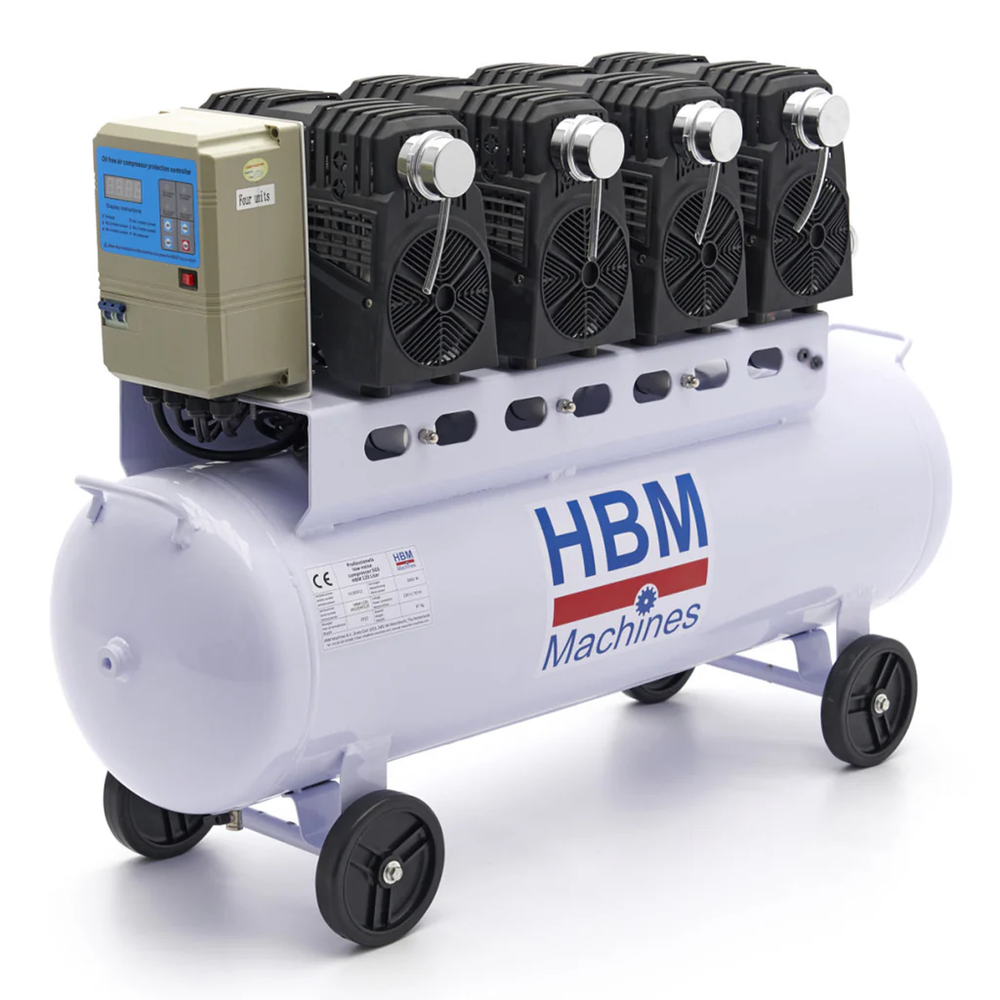 Compresor silentios zgomot redus  fara ulei 120 l 8 bari HBM MACHINES OLANDA