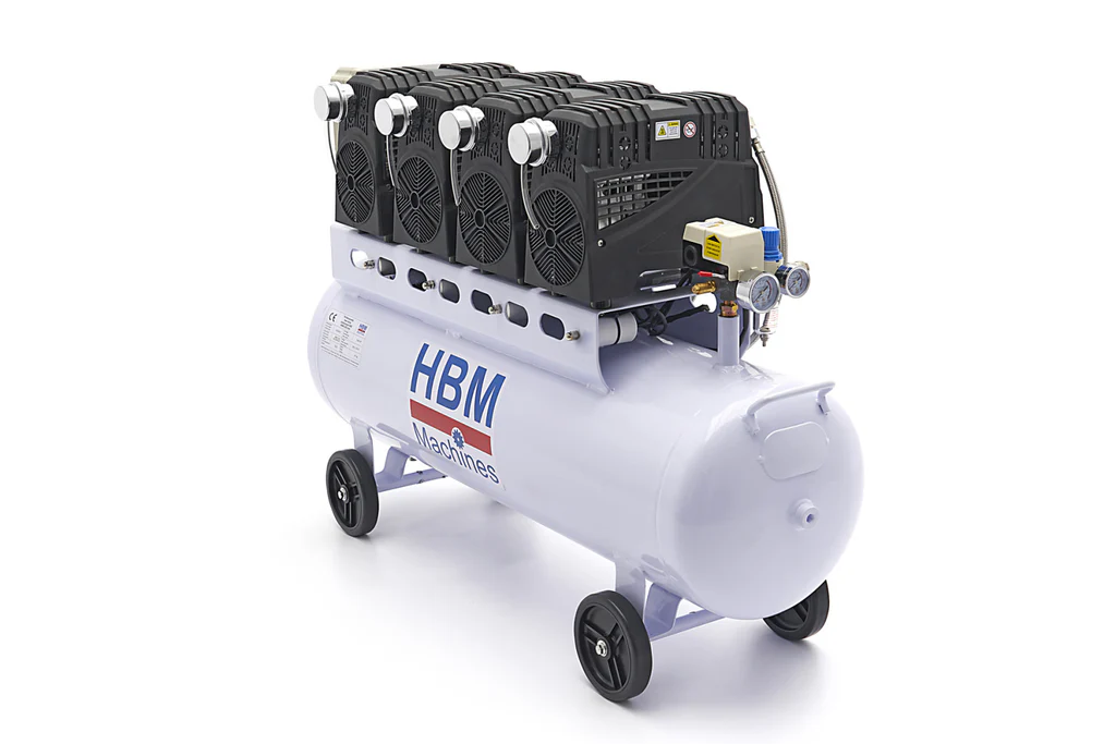 Compresor silentios zgomot redus  fara ulei 120 l 8 bari HBM MACHINES OLANDA