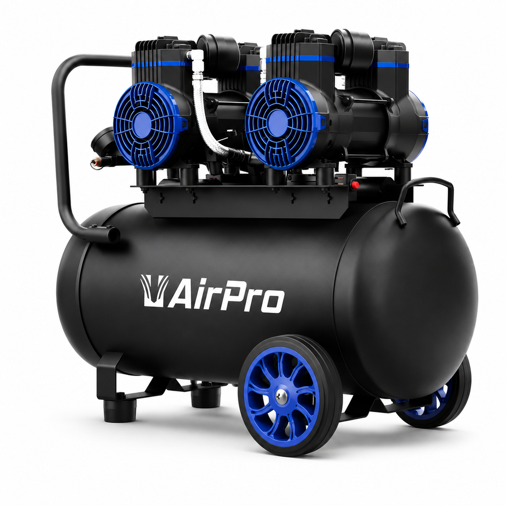 Compresor silentios zgomot redus fara ulei 2x1.8cp 40l AIRPRO