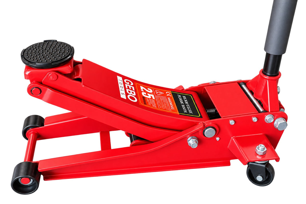 Cric hidraulic cu dublu cilindru tip crocodil cu talie joasa 2.5T 78-495mm GEBO TOOLS