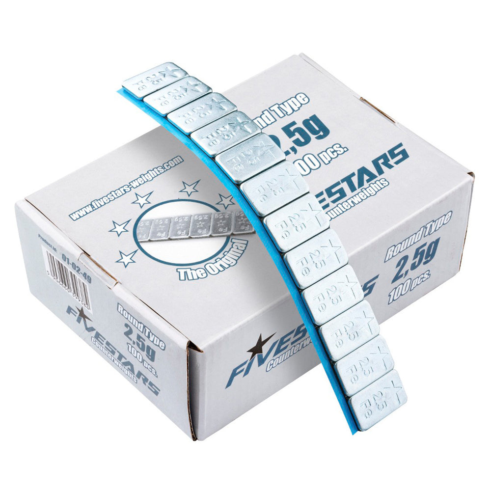 Cutie contragreutati autoadezive 2.5 grame - 100 fasii - 12 buc / fasie 3kg