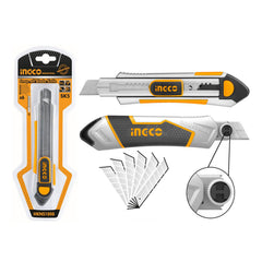 Cutter din aluminiu foldabil cu maner din cauciuc cu 5 rezerve INGCO