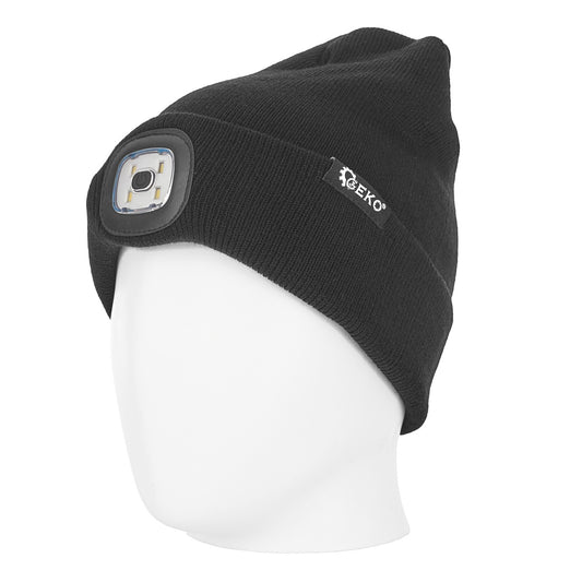 CACIULA DE IARNA CU LANTERNA LED REINCARCABILA, NEGRU