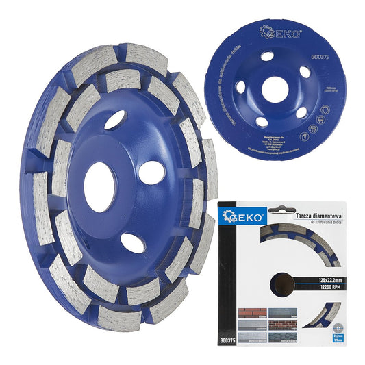 Disc diamantat segmentat 125 mm pentru slefuit beton granit marmura 5 mm 125 x 22.2 mm GEKO