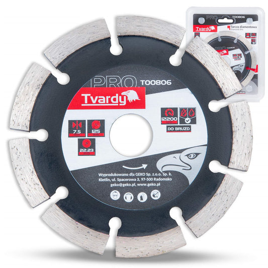 Disc diamantat segmentat 125x7.5x22.23mm TVARDY