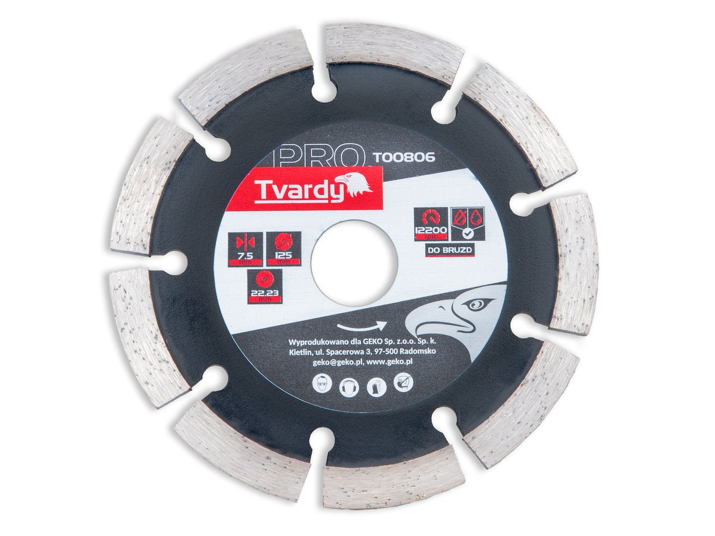 Disc diamantat segmentat 125x7.5x22.23mm TVARDY