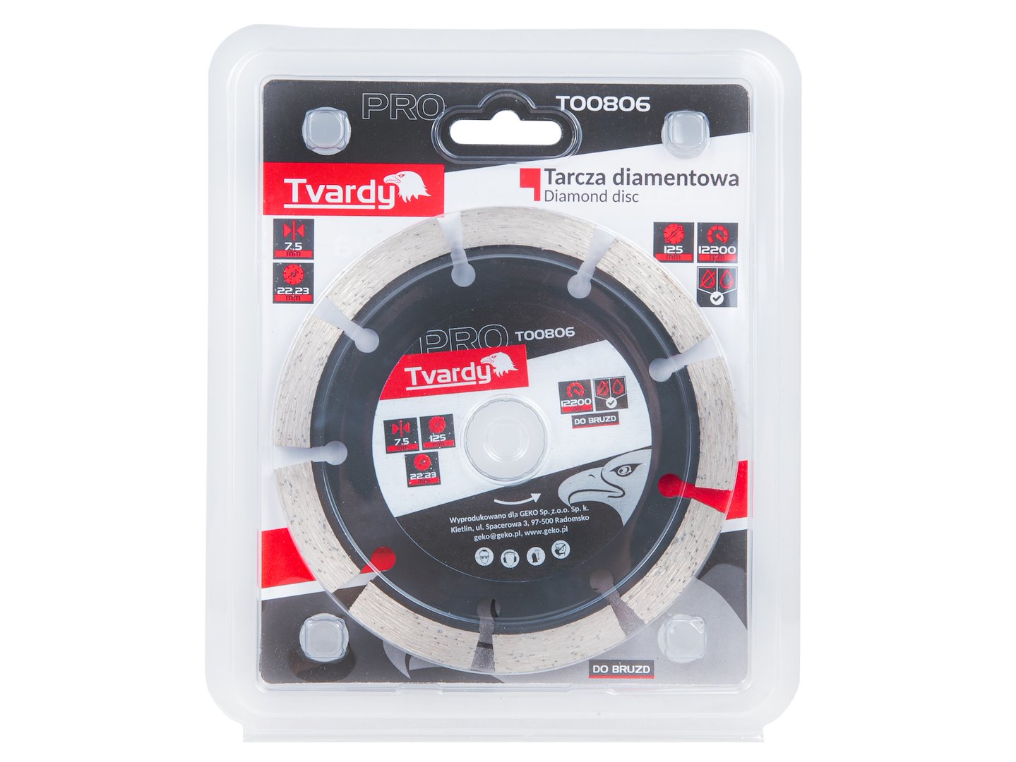 Disc diamantat segmentat 125x7.5x22.23mm TVARDY