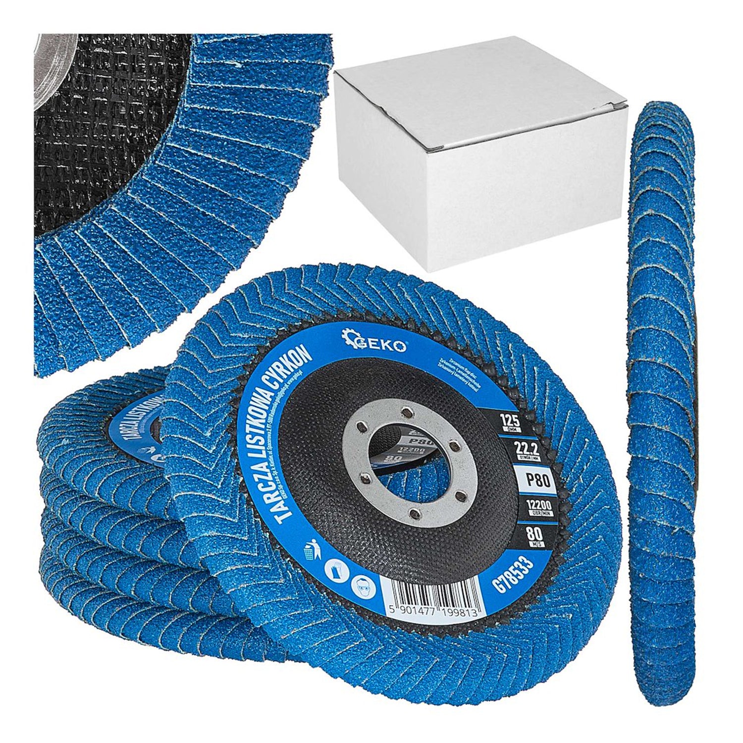 Disc lamelar din zirconiu pentru zone adanci de sudura 125mm p80