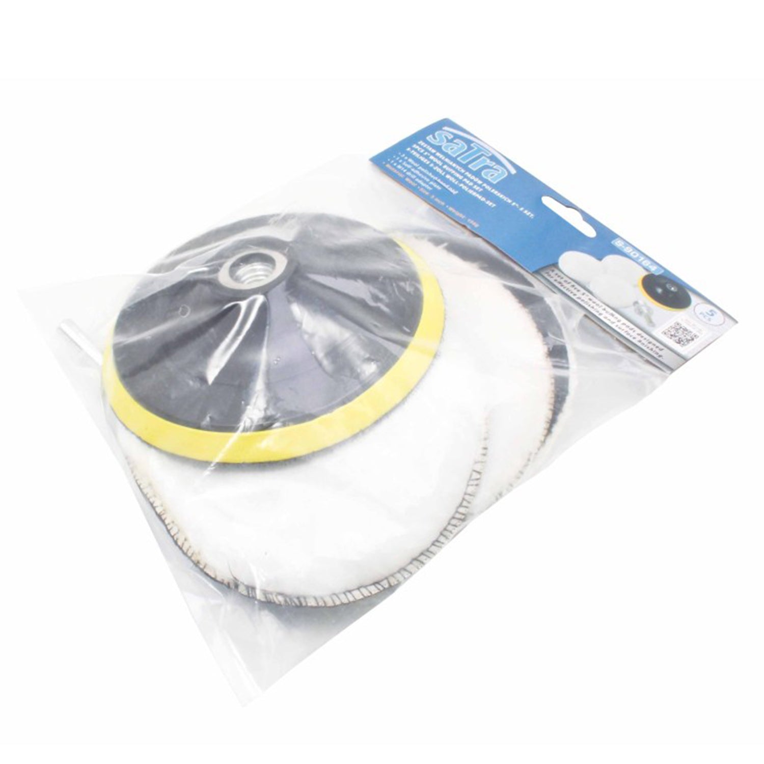 Disc pad cu set bureti lana polish auto 125mm m14 SATRA