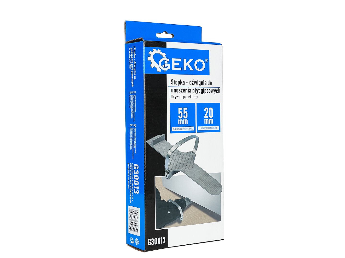 Dispozitiv multifunctional cu pedala pentru ridicare si sustinere usi, geamuri, mobilier din lemn si placi gips-carton rigips - 300mm - GEKO