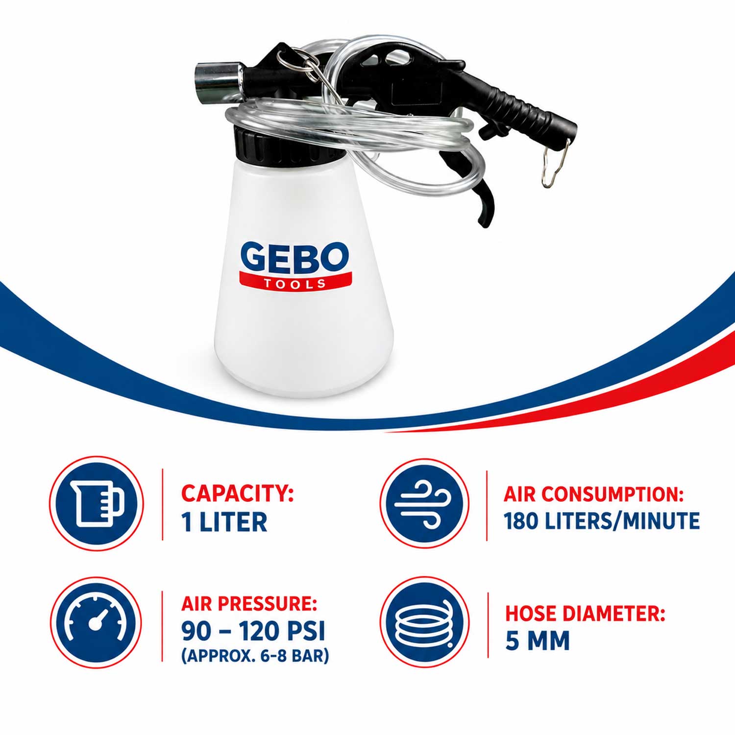 Dispozitiv pneumatic aerisit lichid de frana GEBO TOOLS