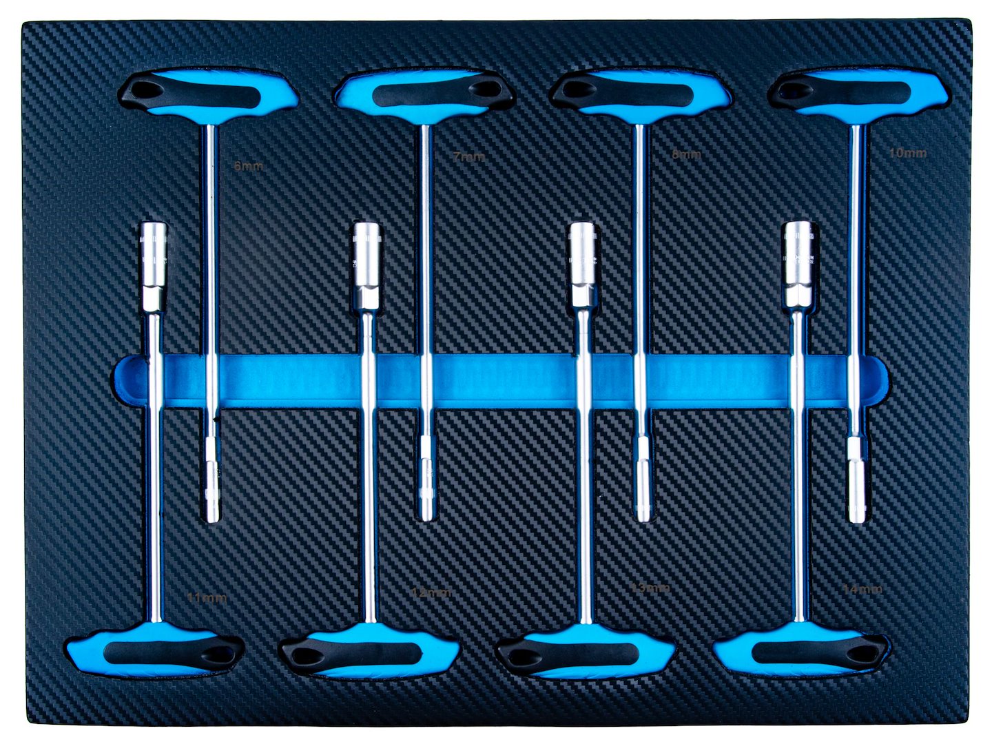 Dulap de scule GEKO cu 12 sertare, echipat cu 501 piese, 10 module carbon