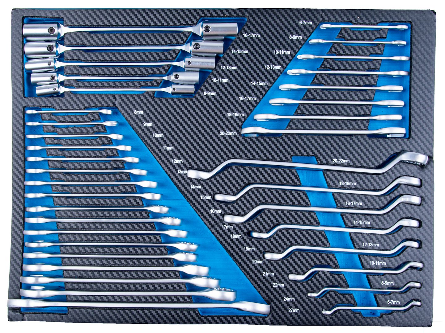 Dulap de scule GEKO cu 7 sertare, echipat cu 407 piese, 7 module carbon