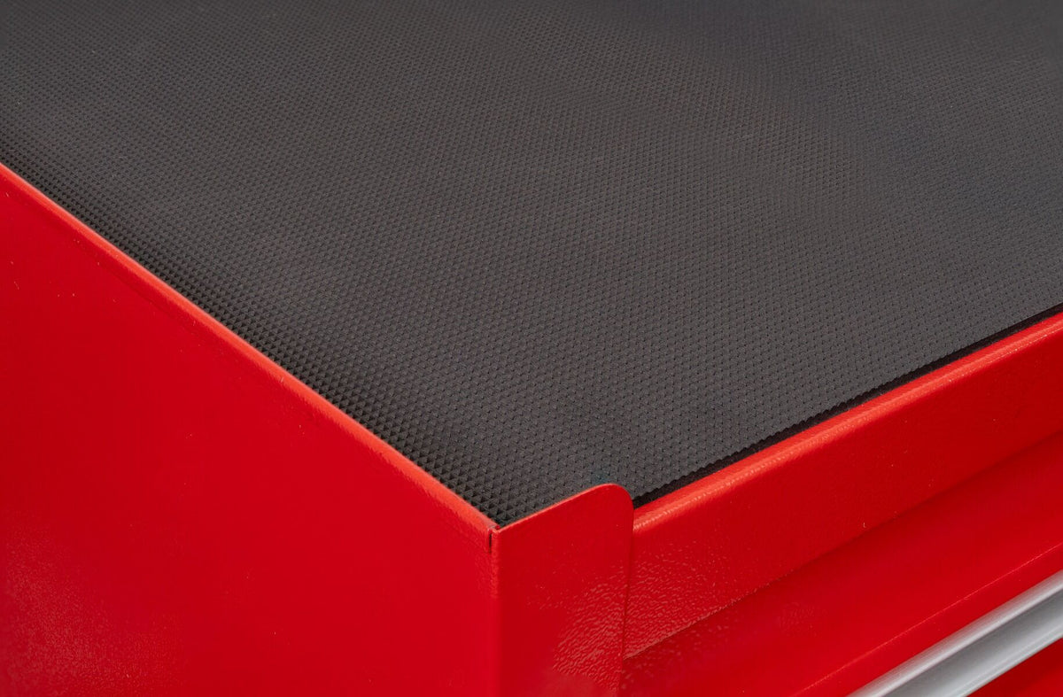 Dulap metalic neechipat pentru scule, rosu, roti si maner – premium, 73 x 63 x 40 cm INVENTO