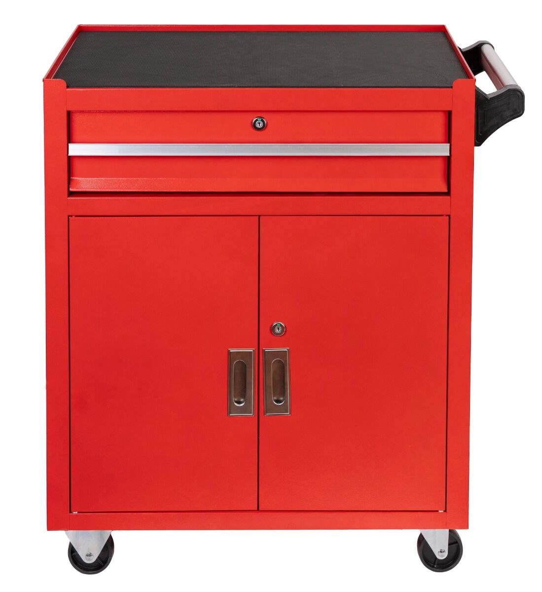 Dulap metalic neechipat pentru scule, rosu, roti si maner – premium, 73 x 63 x 40 cm INVENTO