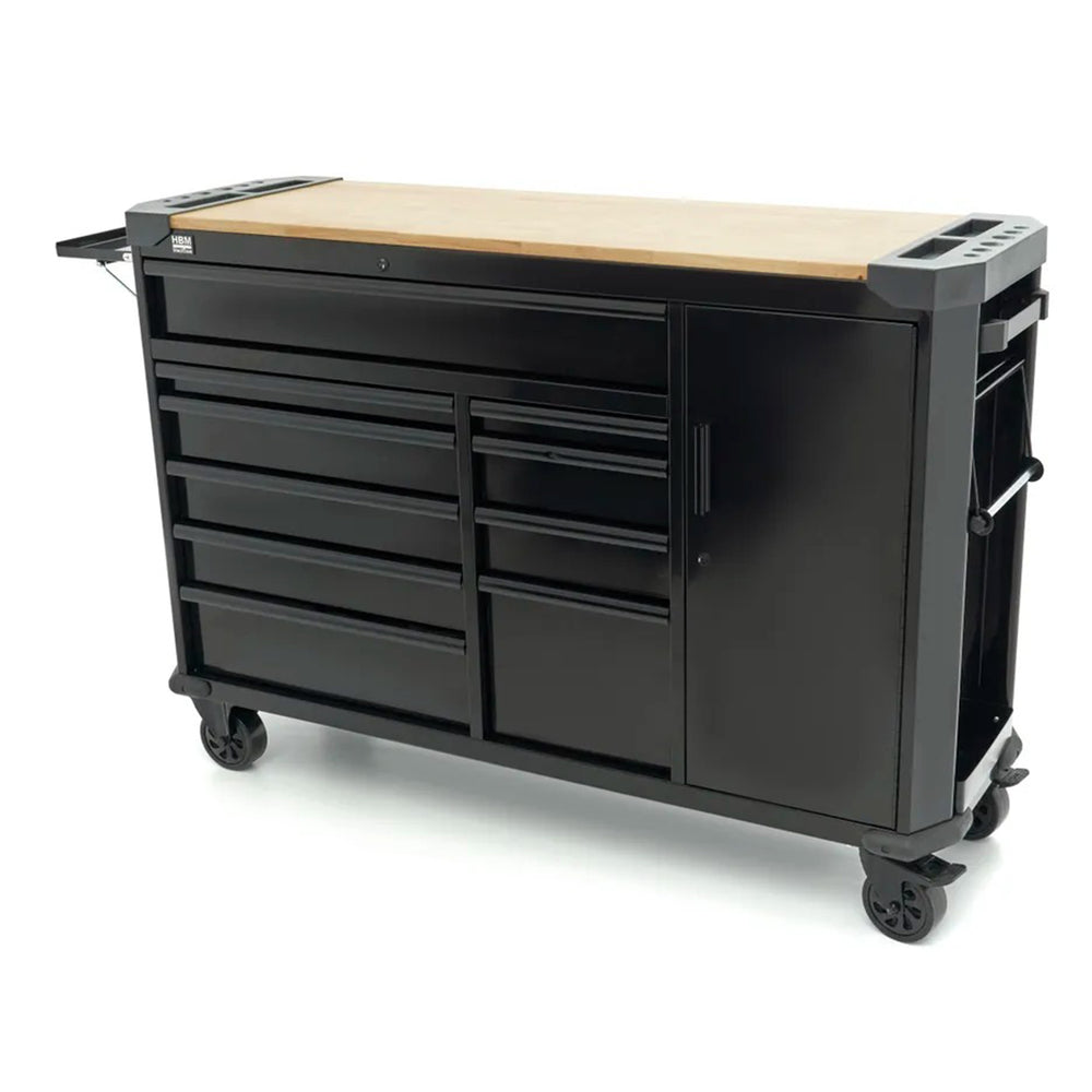 Dulap metalic profesional 10 sertare carucior mobil banc de lucru 147cm, blat lemn masiv HBM OLANDA