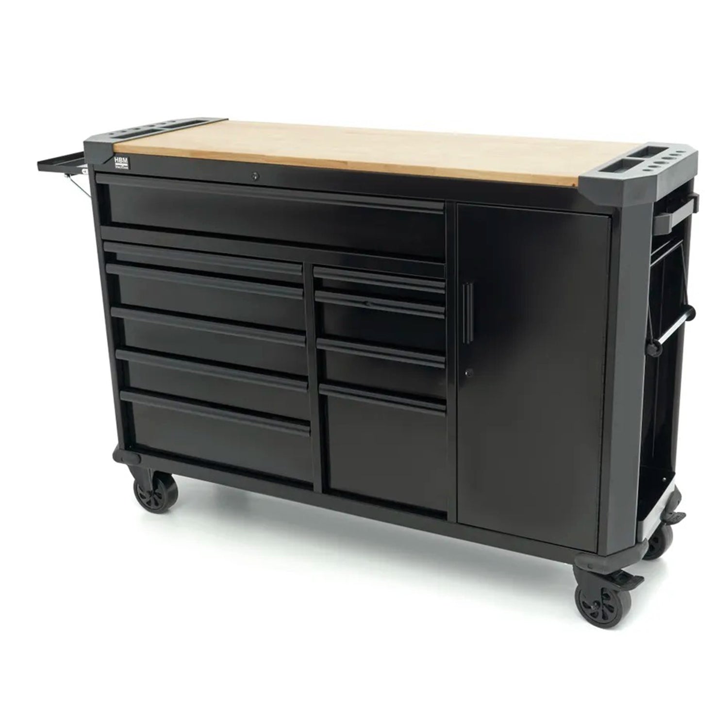 Dulap metalic profesional 10 sertare carucior mobil banc de lucru 147cm, blat lemn masiv HBM OLANDA