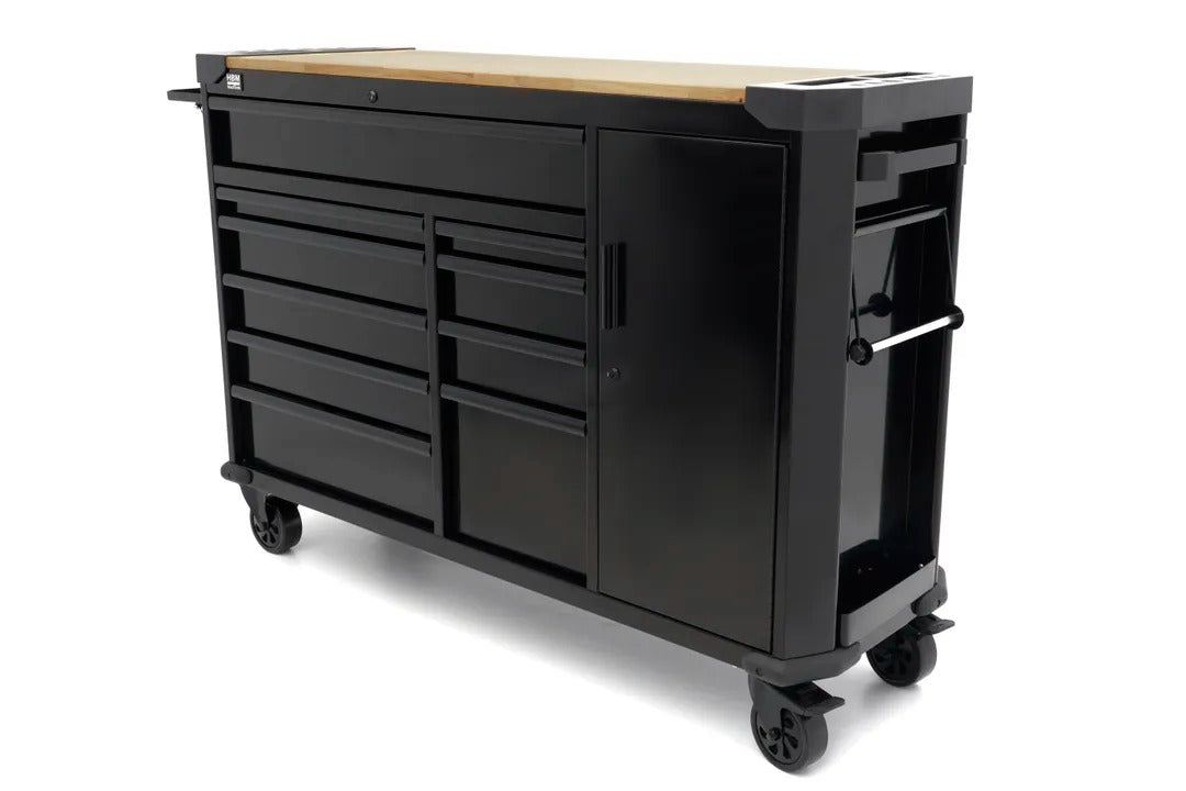 Dulap metalic profesional 10 sertare carucior mobil banc de lucru 147cm, blat lemn masiv HBM OLANDA