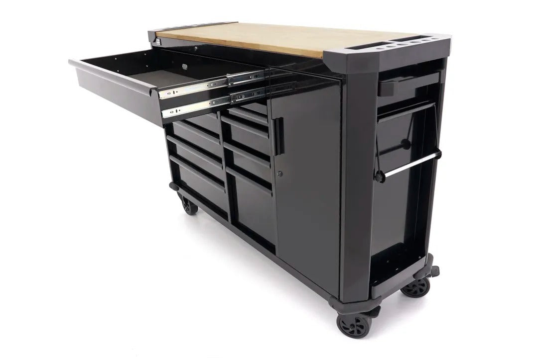 Dulap metalic profesional 10 sertare carucior mobil banc de lucru 147cm, blat lemn masiv HBM OLANDA