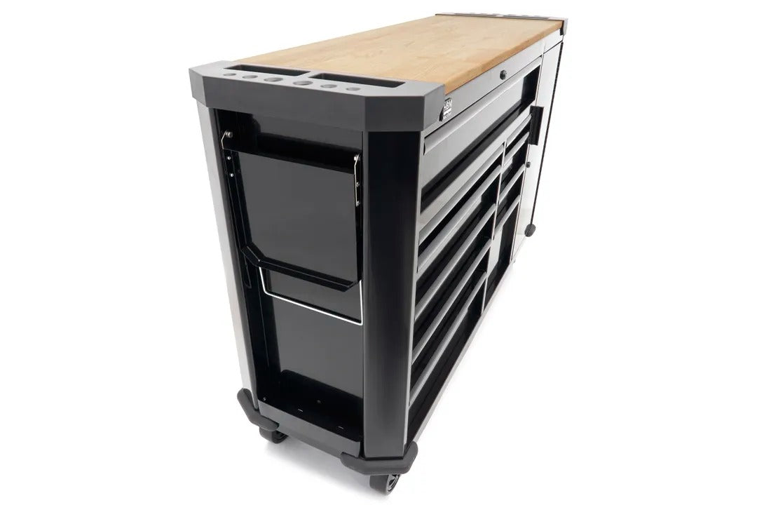 Dulap metalic profesional 10 sertare carucior mobil banc de lucru 147cm, blat lemn masiv HBM OLANDA
