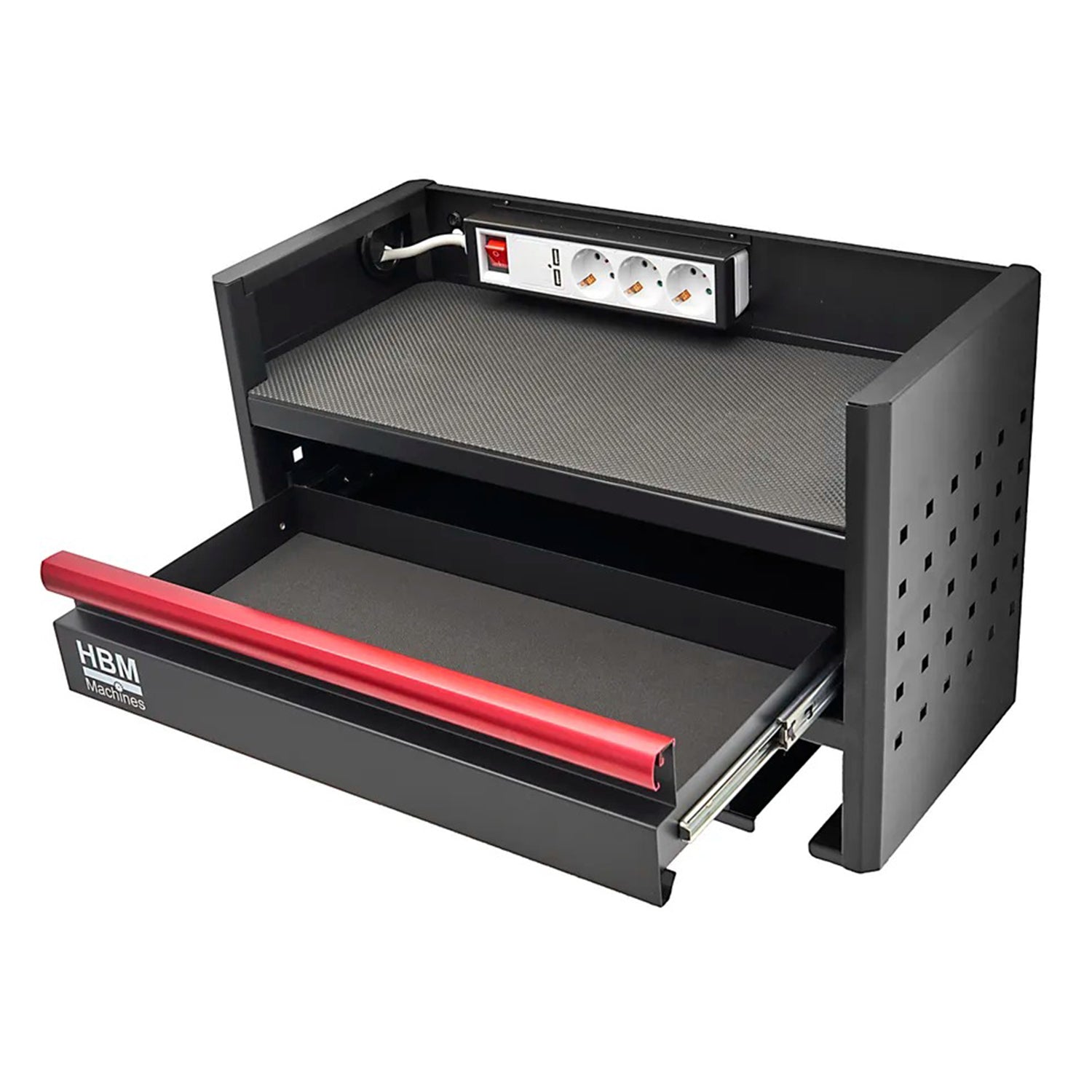 Dulap suspendat organizator de perete pentru scule electrice si pneumatice, 1 sertar, priza 220V