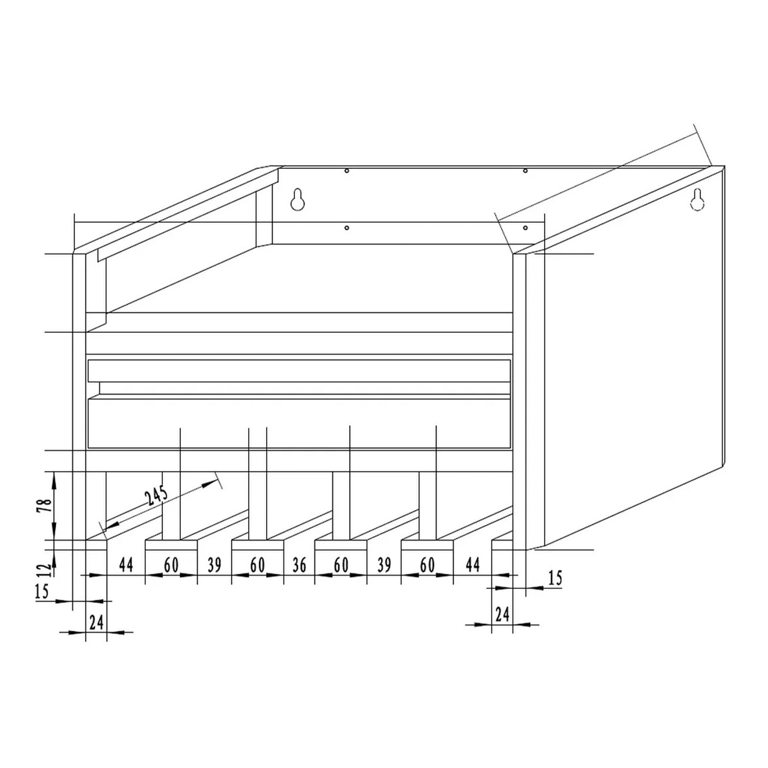 Dulap suspendat organizator de perete pentru scule electrice si pneumatice, 1 sertar, priza 220V