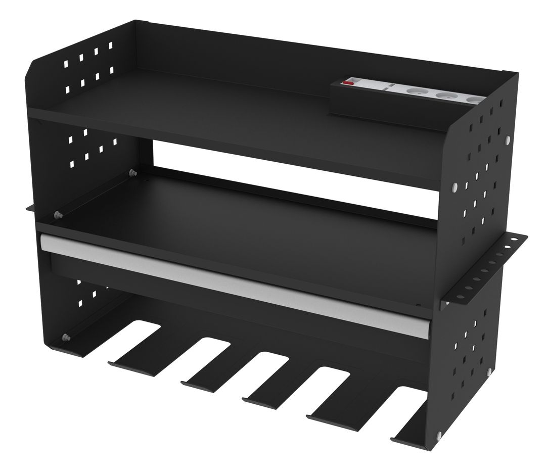 Dulap suspendat organizator de perete pentru scule electrice si pneumatice cu sertar HBM