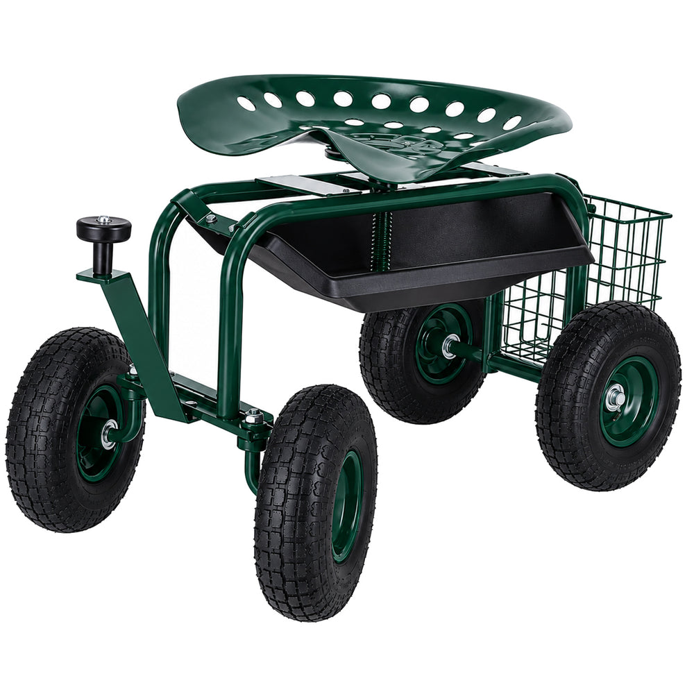 Carucior de gradina cu scaun rotativ 360°