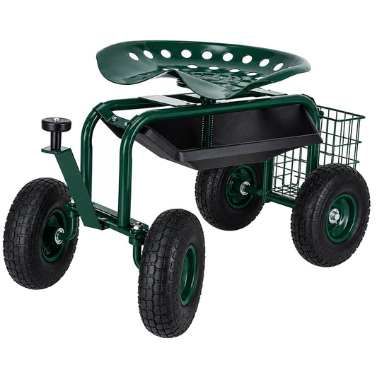 Carucior de gradina cu scaun rotativ 360°