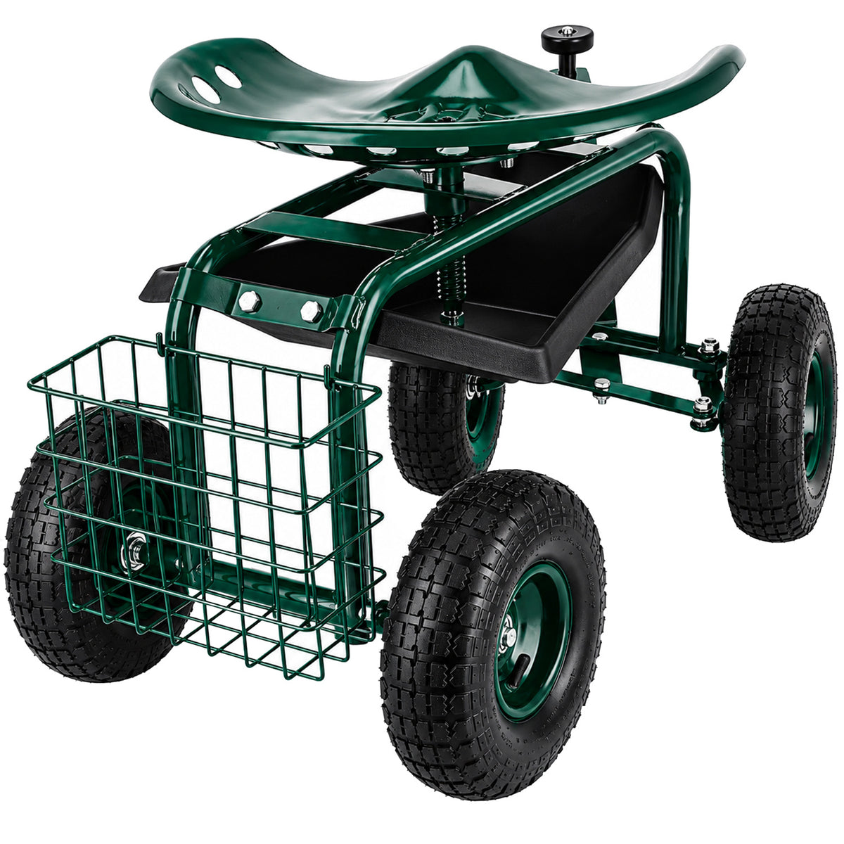 Carucior de gradina cu scaun rotativ 360°