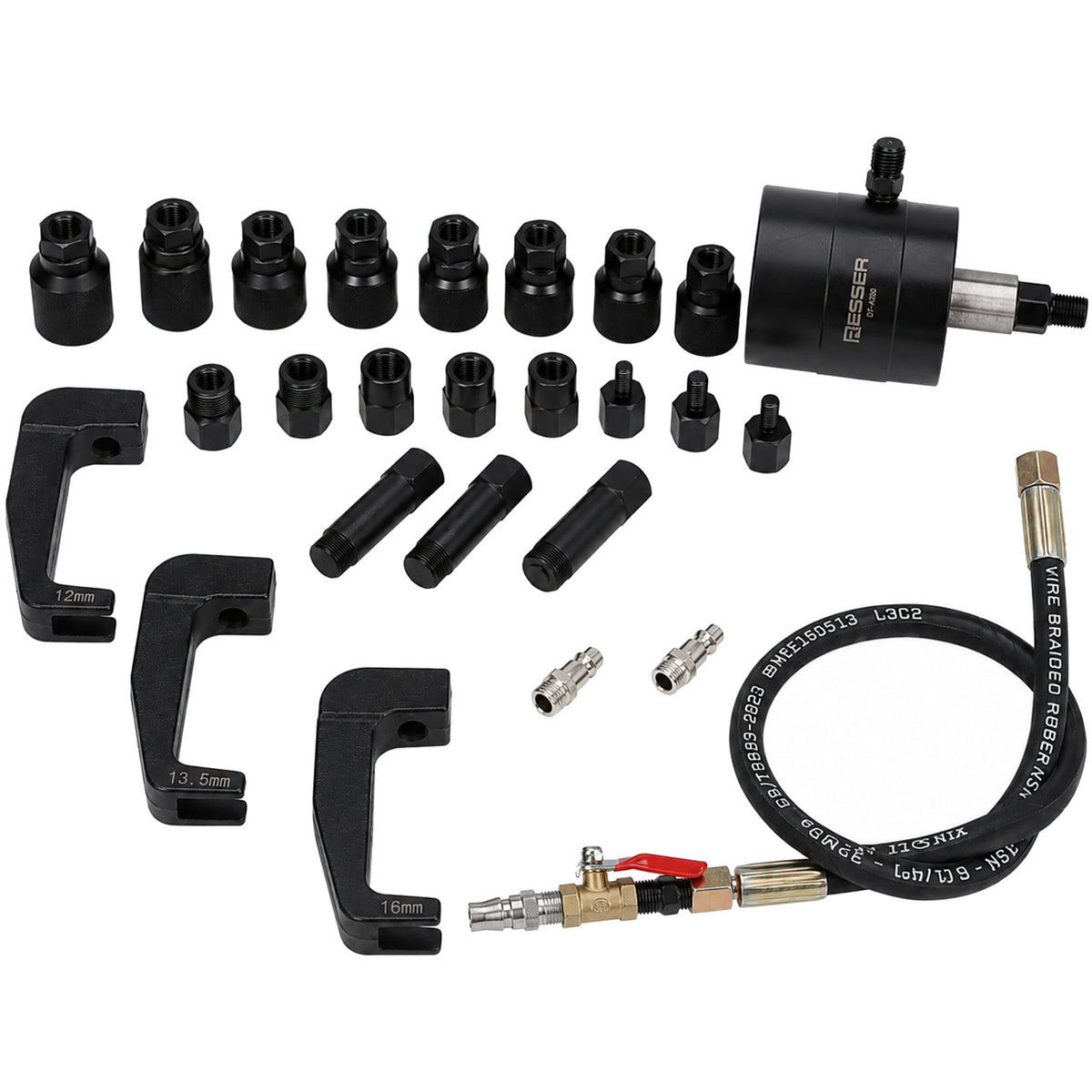 Trusa extractor pneumatic pentru injectoare cu adaptoare 24 piese Bosch Delphi denso Siemens