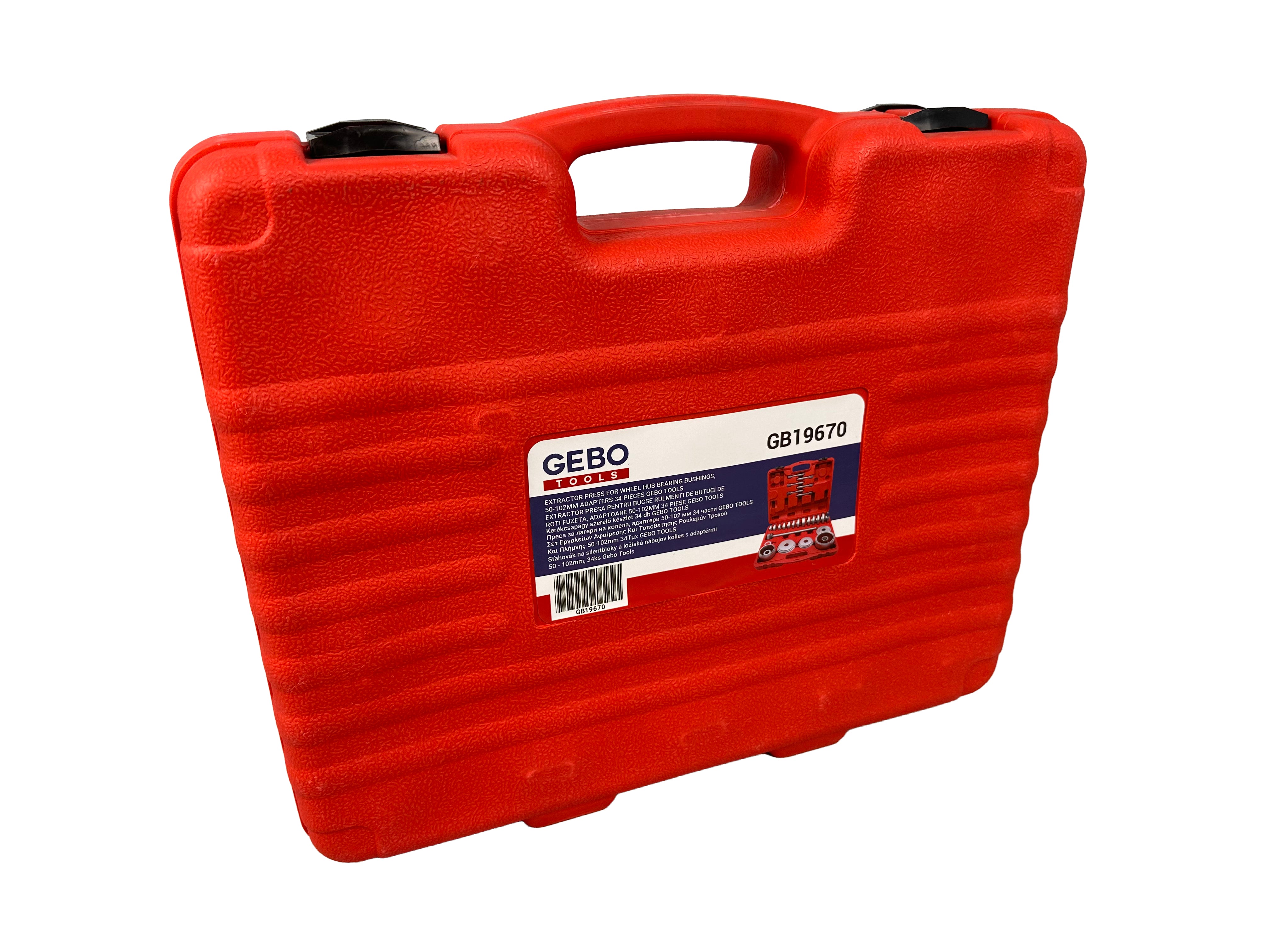 Extractor presa pentru bucse rulmenti de butuci de roti fuzeta, adaptoare 50-102mm 34 piese GEBO TOOLS
