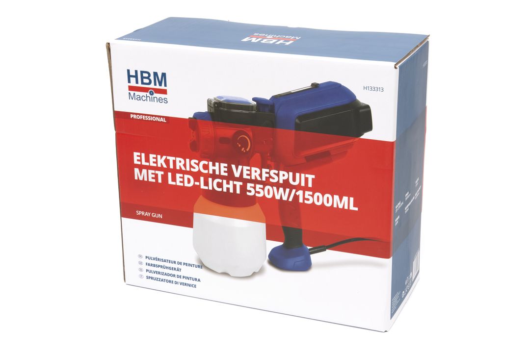 PULVERIZATOR PISTOL ELECTRIC PENTRU VOPSIT 550W 1500ML, CU LUMINA LED