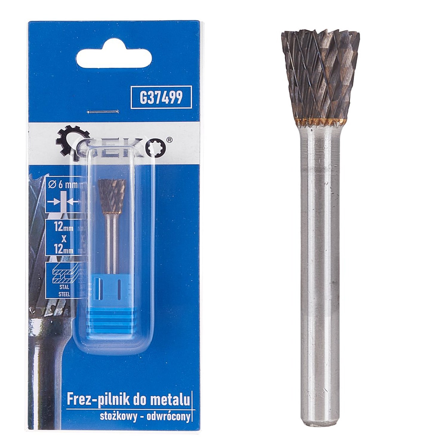 Freza pentru metal din carbura de tungsten 12x12 mm, tija 6 mm