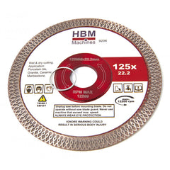 DISC PROFESIONAL DE DEBITAT TAIAT CU DIAMANT 125MM HBM
