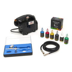 SET COMPLET AEROGRAF AIRBRUSH COMPRESOR PISTOL SI VOPSEA