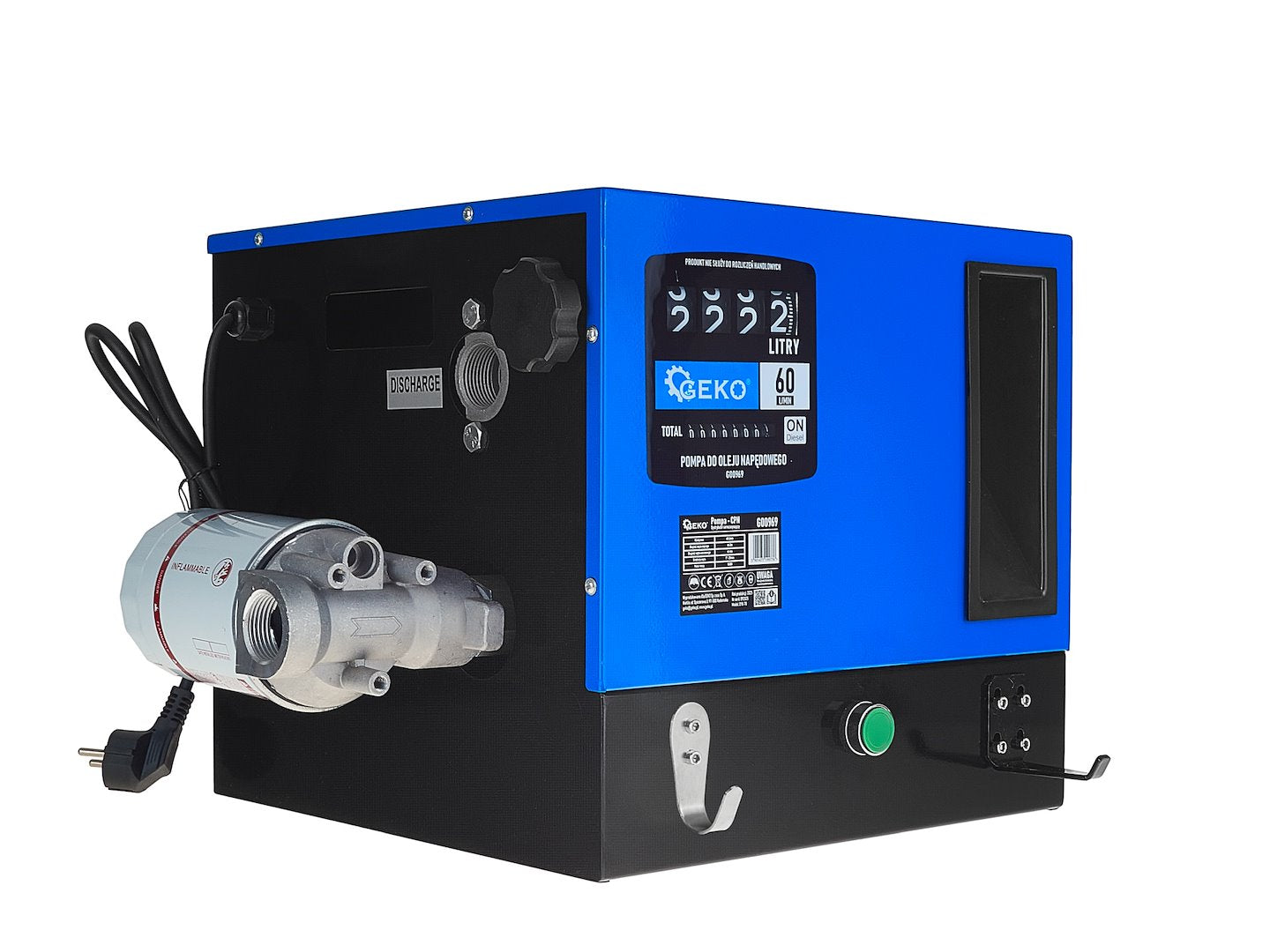 Kit pompa autoamorsanta pentru transfer motorina cu contor si filtru 60l/min 550W GEKO