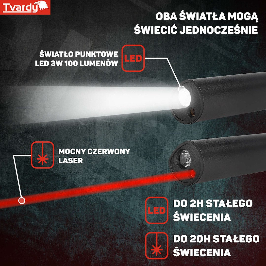 Lampa LED COB cu laser si uv reincarcabila cu magnet 5w 800mah 400 lumeni