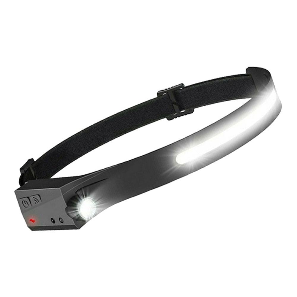Lanterna frontala cu acumulator intern, senzor de miscare, rezistent la apa, banda LED COB