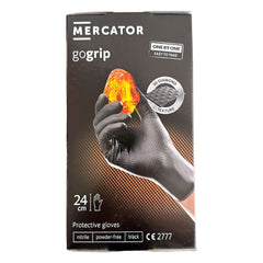 MANUSI DE NITRIL PREMIUM MERCATOR GOGRIP ONE BY ONE CULOARE NEAGRA, MARIMEA XL, SET DE 100 BUC